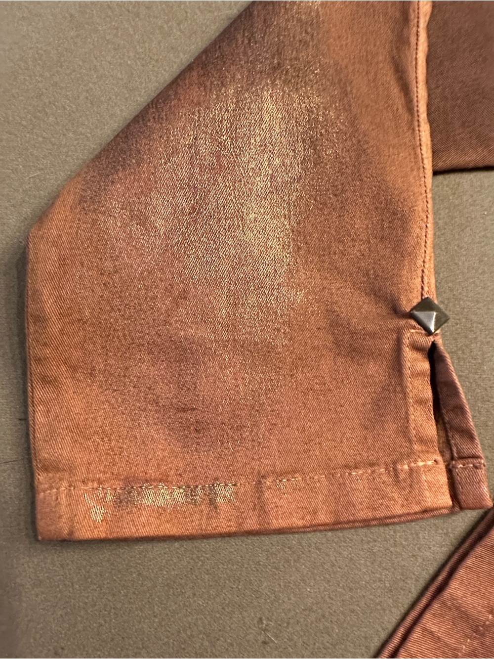 Brazil Roxx Women’s Rust-Brown Metallic Wash Jeans - Picture 7 of 13